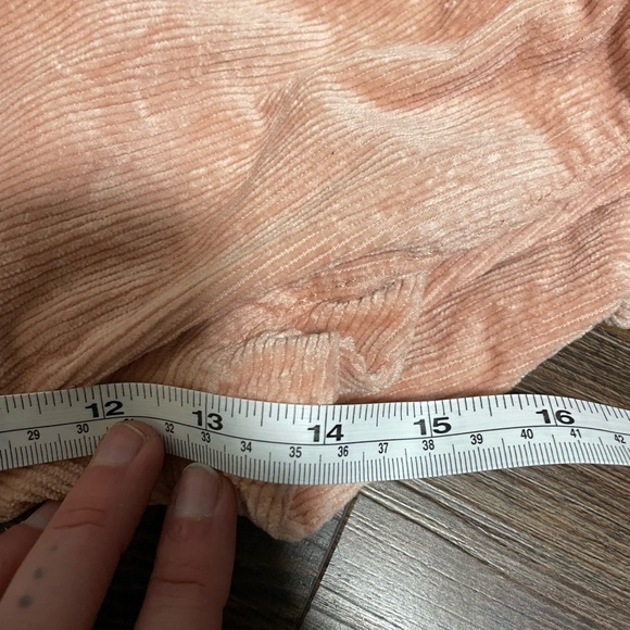 PILCRO The Scotty Cuffed High-Rise Straight-Leg Jeans Corduroy Dusty Rose Sz 30 - Picture 12 of 15